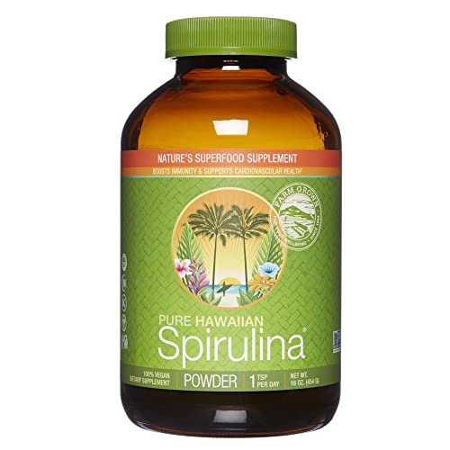 Nutrex Hawaii, Pure Hawaiian Spirulina Powder, Vegan, Supports Immune System, Heart, Cells and Energy, 16 Ounce
