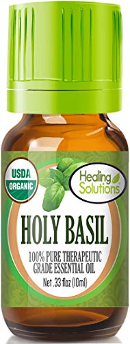 Healing Solutions Organic 10ml Oils - Holy Basil Essential Oil - 0.33 Fluid Ounces