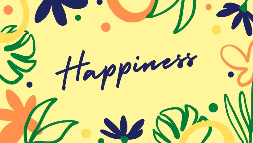 background with the word happiness