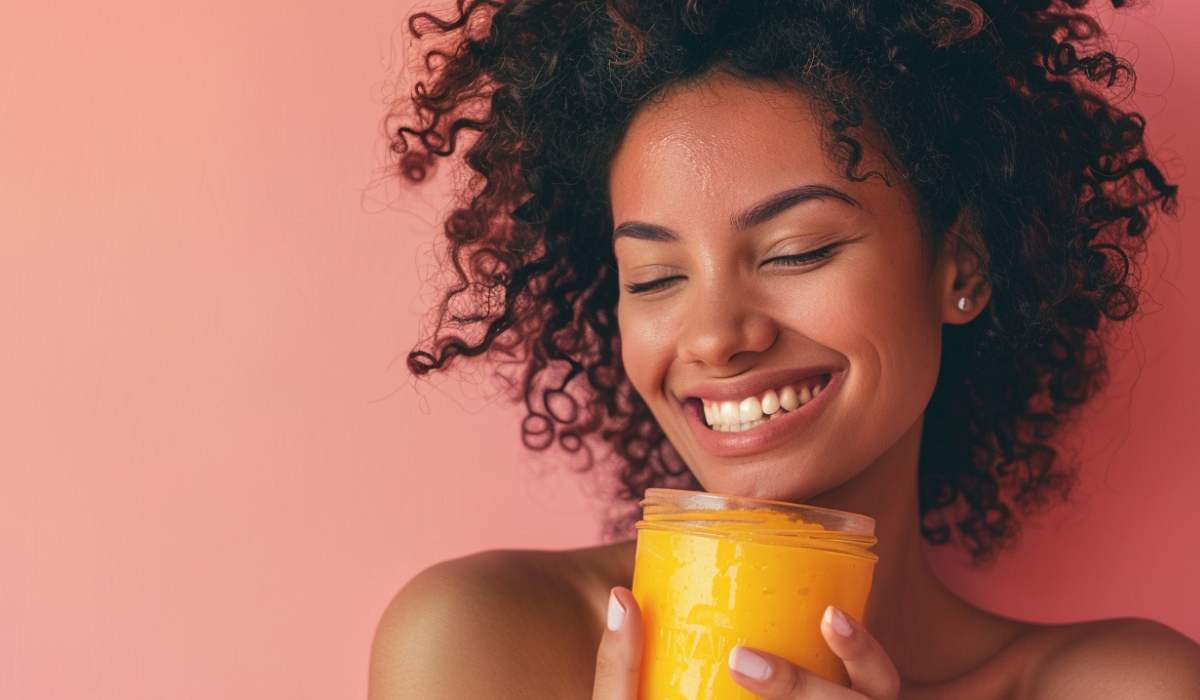 Woman with mango butter