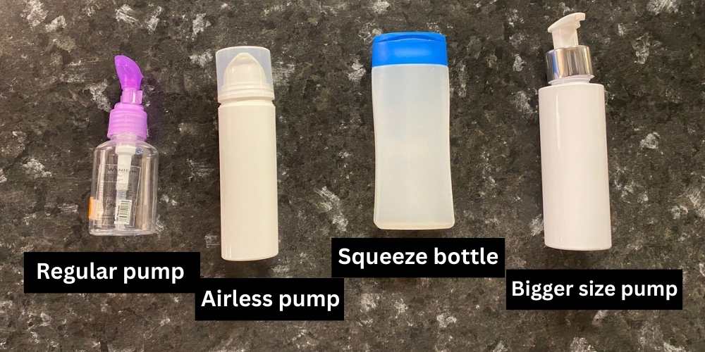 DIY lube pumps and bottles for storage