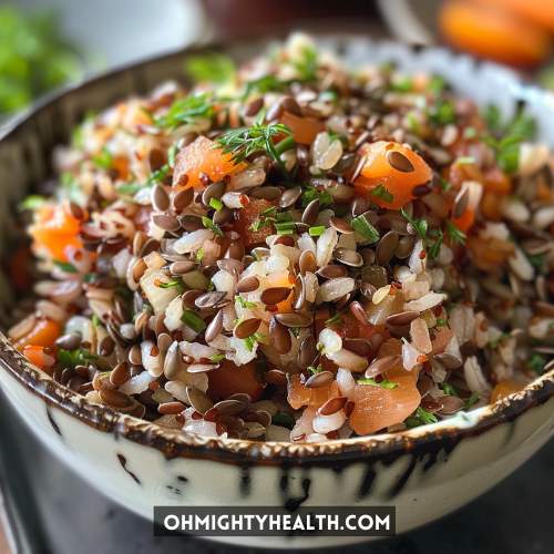 Healthy dish with flax seeds.