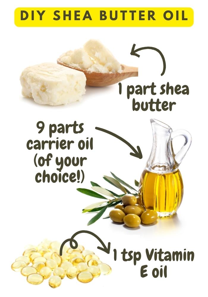 DIY shea butter oil recipe infographic