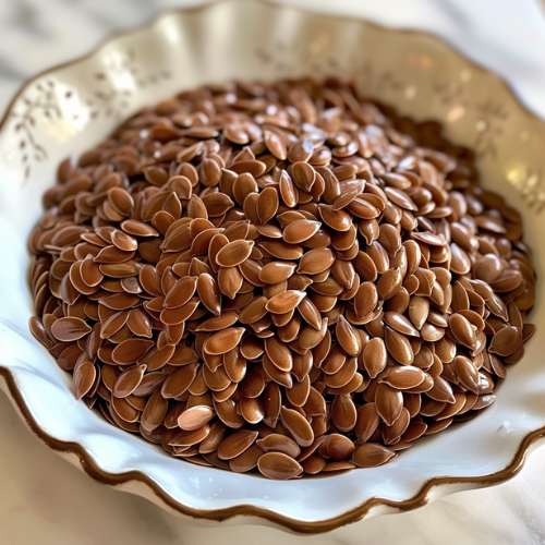 Bowl of flax seeds