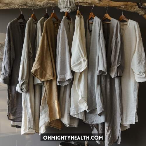 A variety of clothes made out of linen.