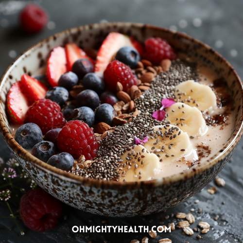 Oatmeal with chia seeds.