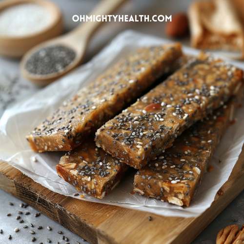 Snack bars with chia seeds. 