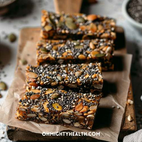 Snack bars with chia seeds. 