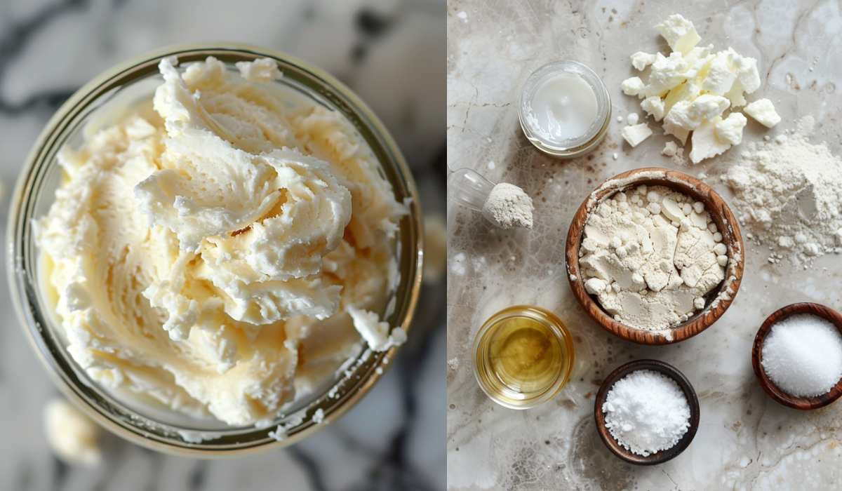 DIY deodorant with shea butter and ingredients