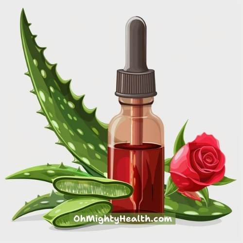 Aloe vera rose essential oil.