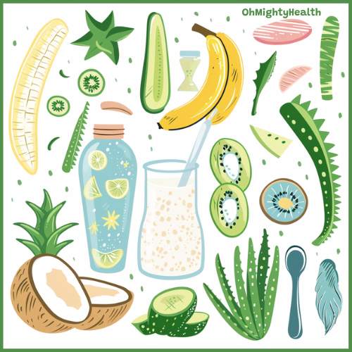 Vector cartoon natural ingredients.