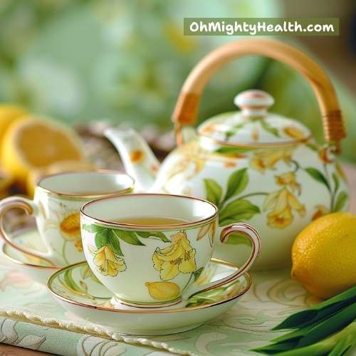 Zesty lemon ginger tea.