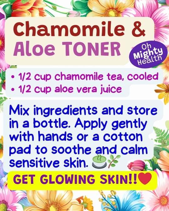 Chamomile and aloe DIY toner.