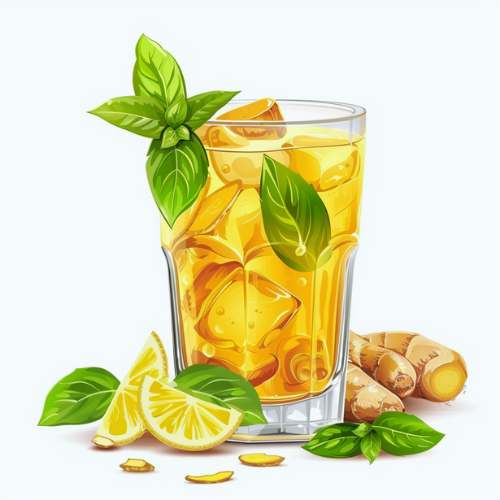 Homemade ginger ale vector.