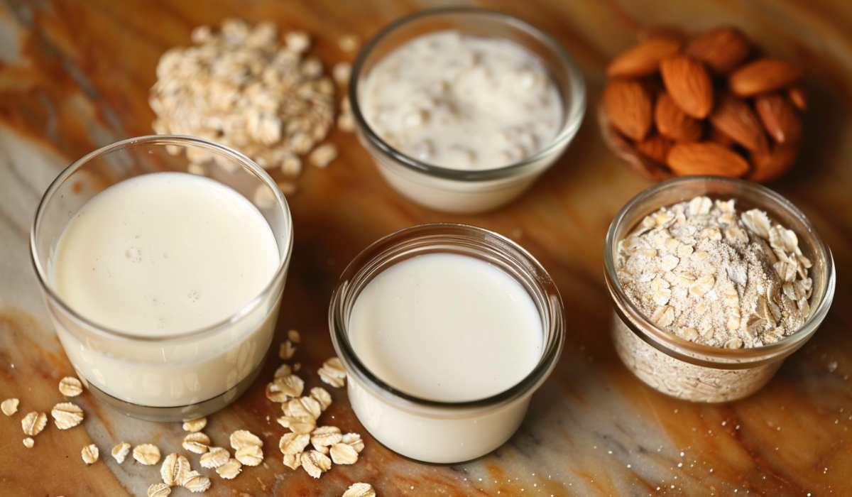 Plant milks for skincare.