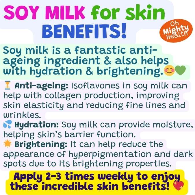 Soy milk for skincare benefits.