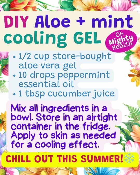 DIY skin care recipes aloe and mint cooling gel.