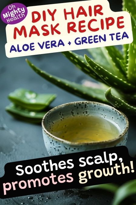 DIY hair mask 2 ingredients (aloe vera and green tea).