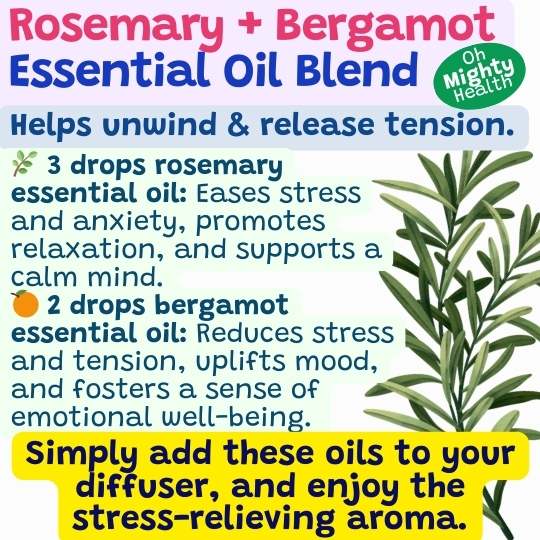 Rosemary and bergamot essential oil blend recipe.