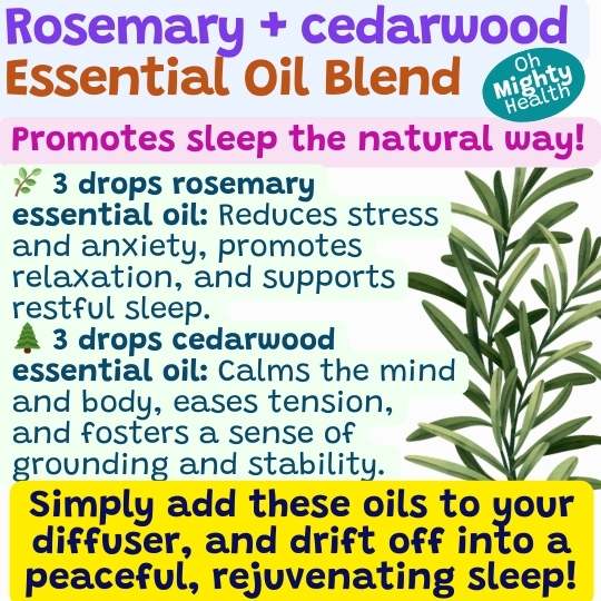 Rosemary and cedarwood essential oil blend recipe.