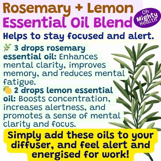 Rosemary and lemon essential oil blend recipe.