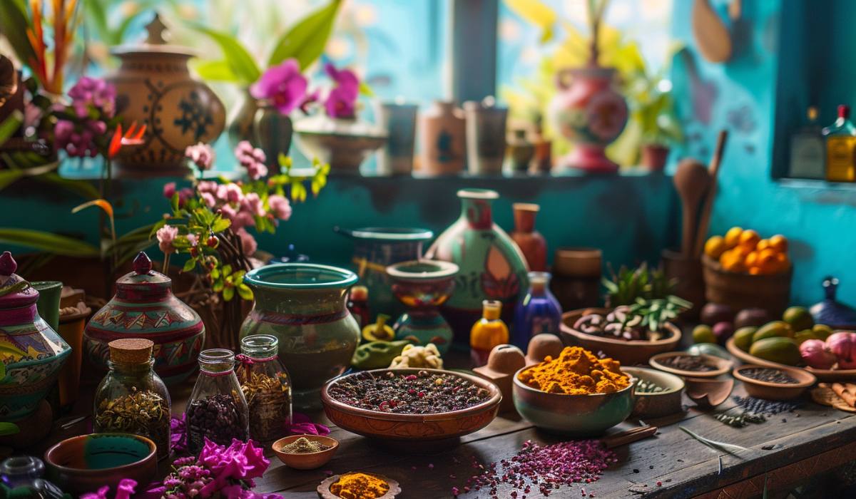 Natural ingredients in kitchen ready to be prepared for diy skin care