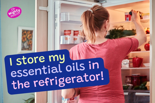 Storing essential oils in the refridgerator.