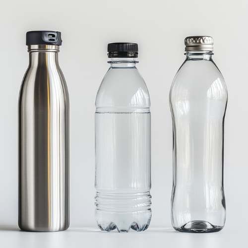 Different water bottle materials.