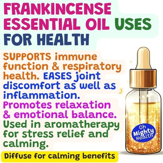 Frankincense essential oil uses for health and wellness.