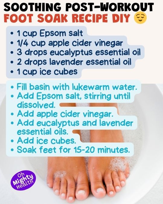 Soothing post-workout foot soak recipe DIY.