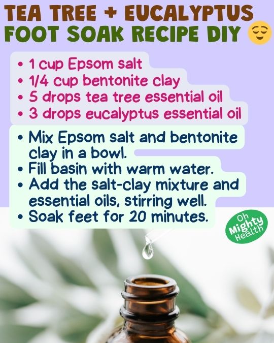 Tea tree and eucalyptus foot soak recipe DIY.