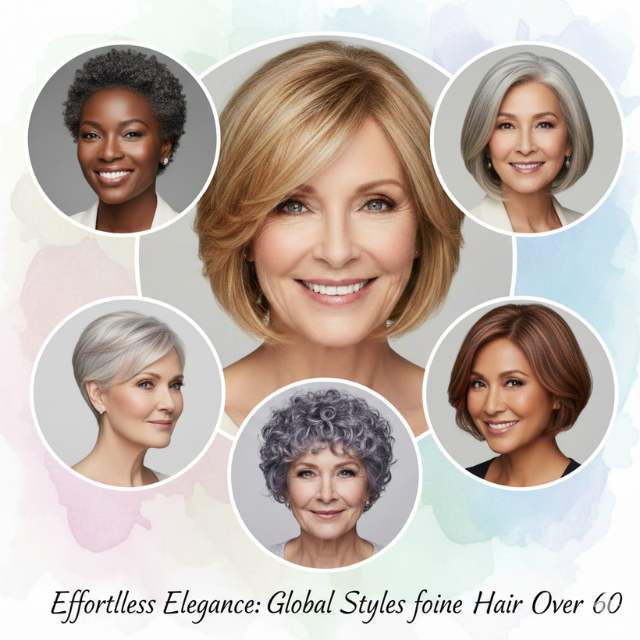 Hairstyles for thin, fine hair over 60